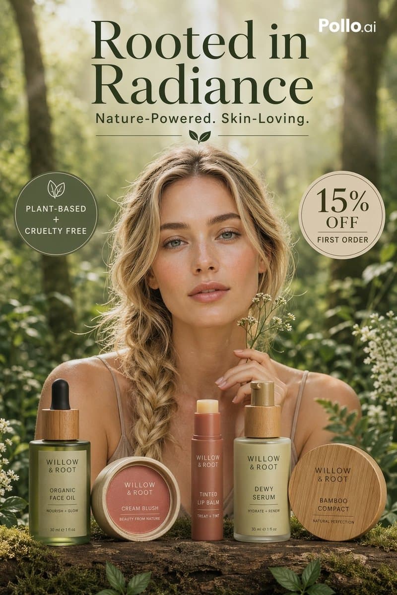 Luxury Plant-Based Skincare Forest Ad — AI Prompt