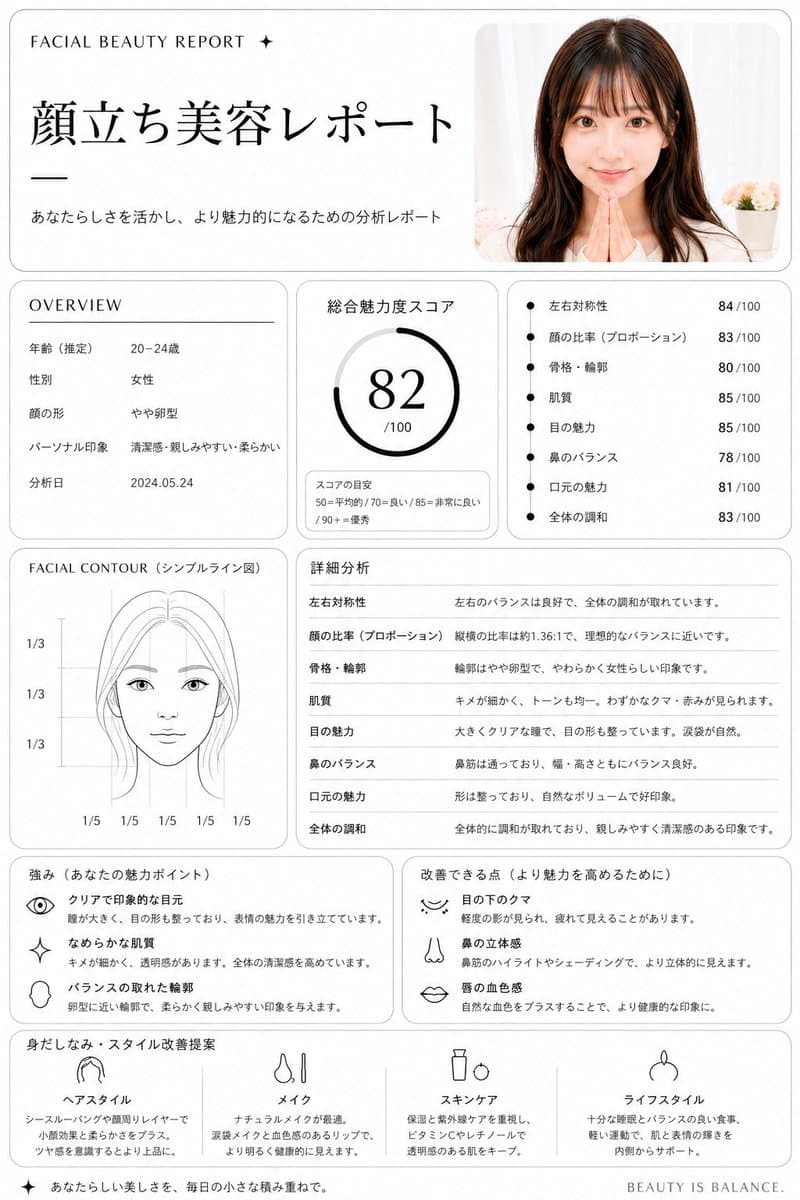 Japanese Facial Beauty Report — Sora 2 Prompt