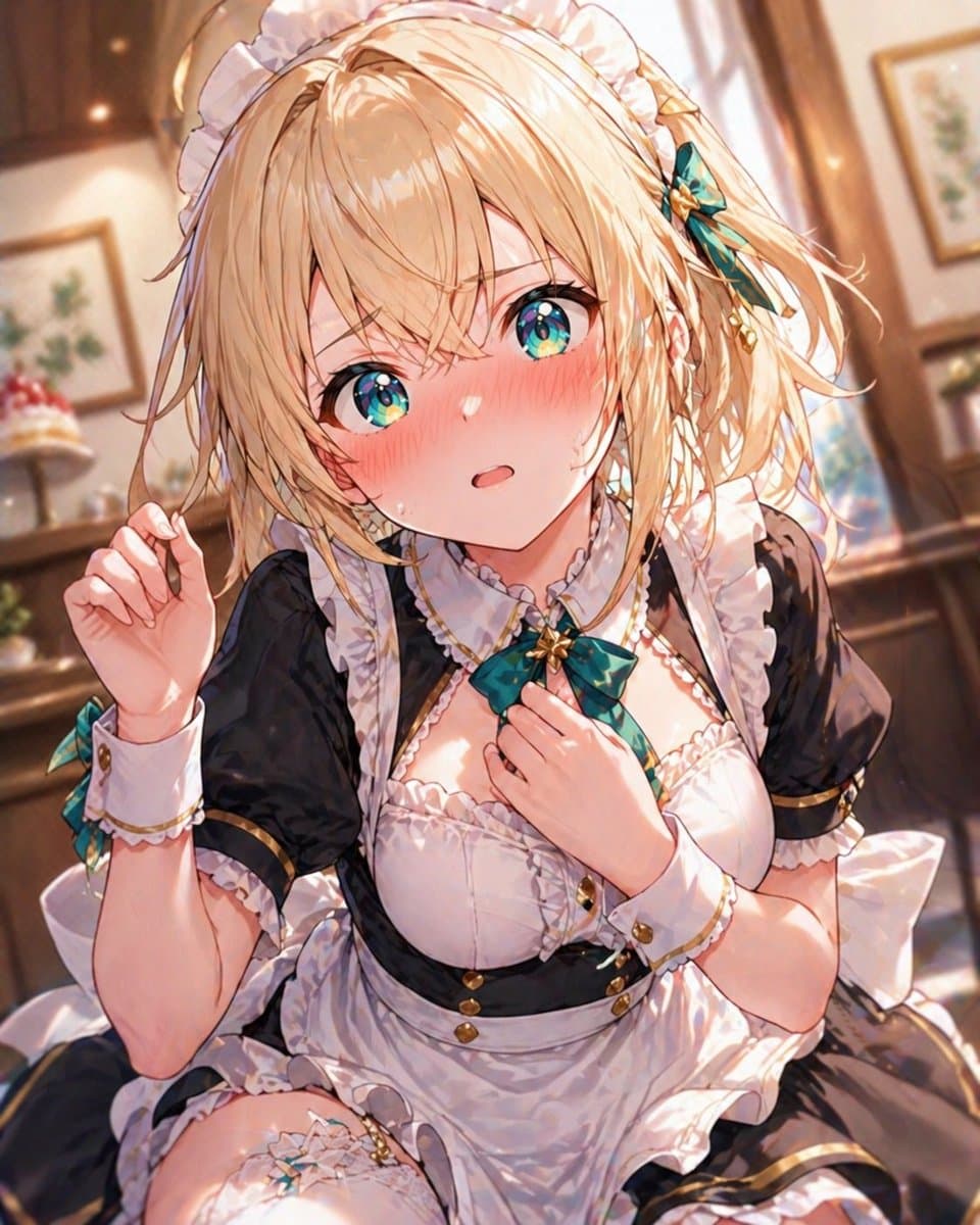 Anime Maid Portrait — Cozy Café Prompt for Sora 2