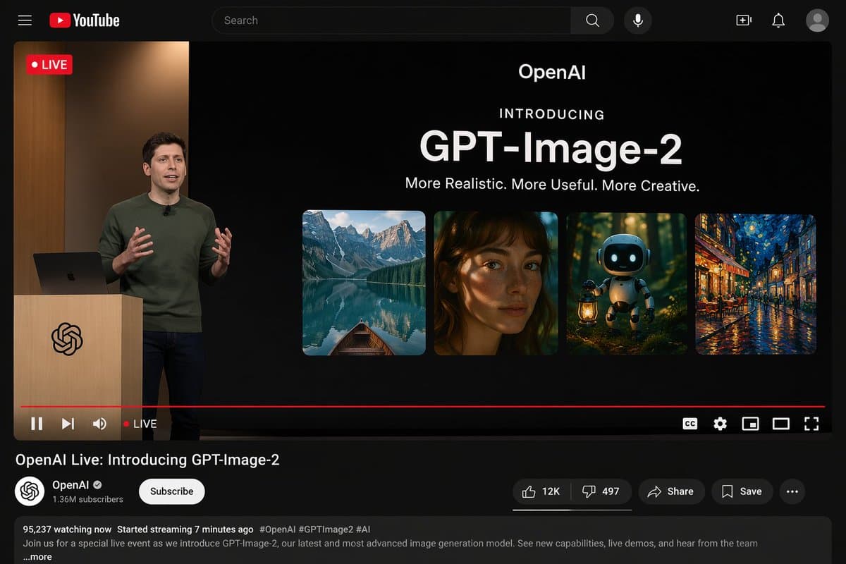 YouTube Livestream Launch Interface — Dark Mode UI