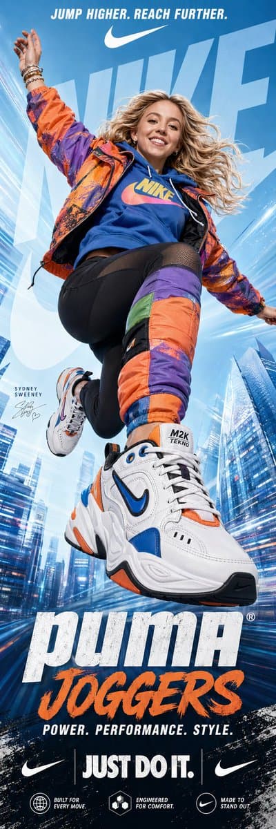 Dynamic Nike Ad Poster — Sora 2 Prompt with Sydney Sweeney