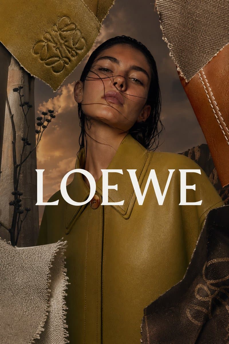 Luxury Fashion Poster Prompt — Olive Leather & Sunset