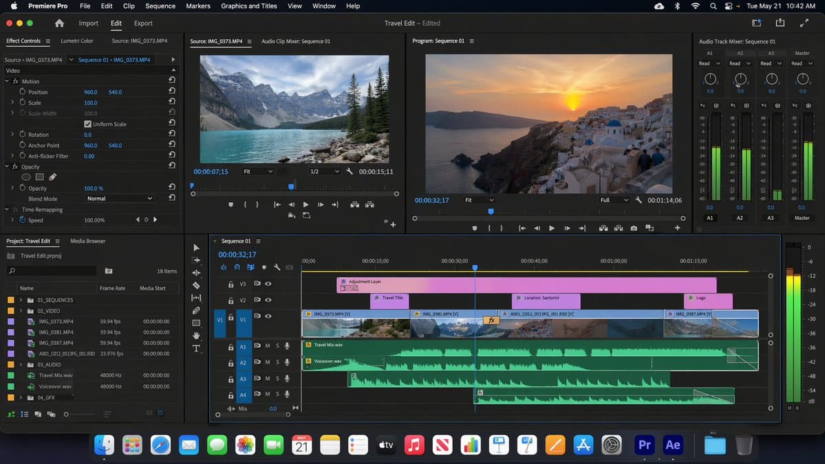 Realistic Adobe Premiere Screenshot — AI Prompt