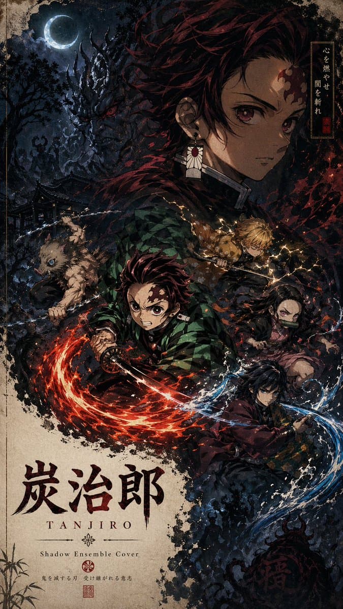 Shadow Ensemble Cover — Epic Group Poster Prompt