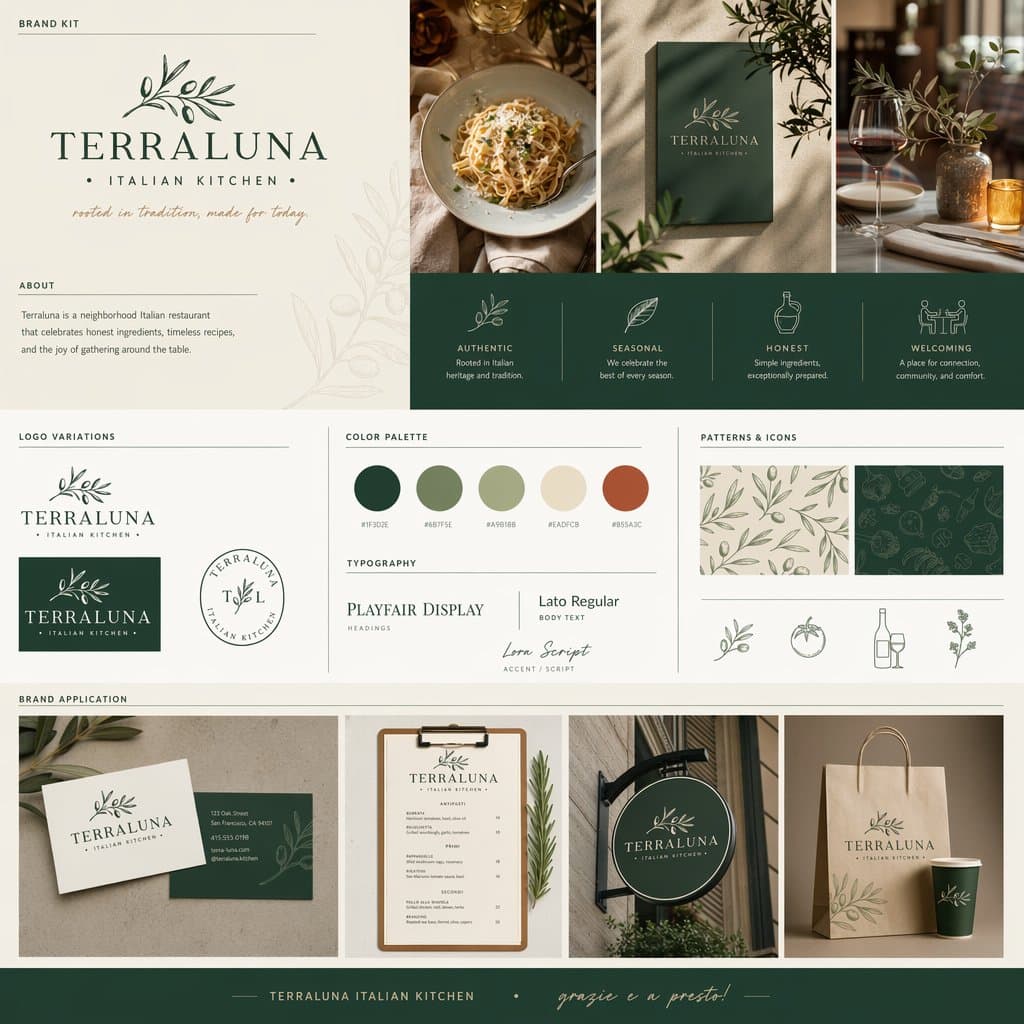 Italian Restaurant Brand Toolkit Prompt for Sora 2