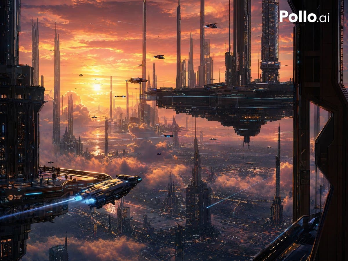 Sci-Fi Supercity at Sunset — Sora 2 Prompt