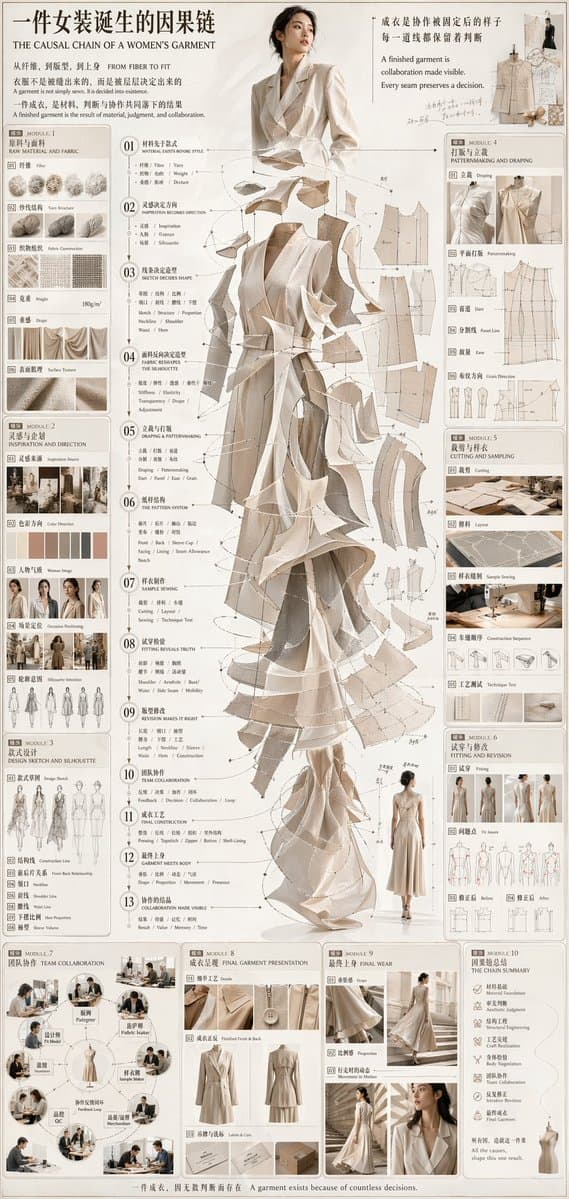 Deconstructed Haute Couture Dress — Fashion Infographic Prompt