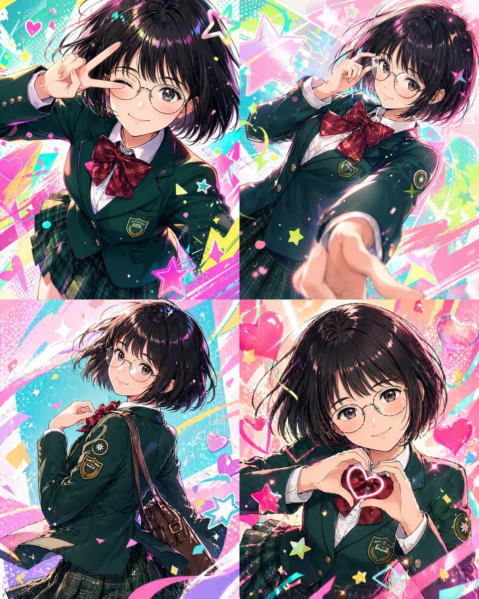 Vtuber Pop Style: 4 Bold Redesigns — Sora 2 Prompt