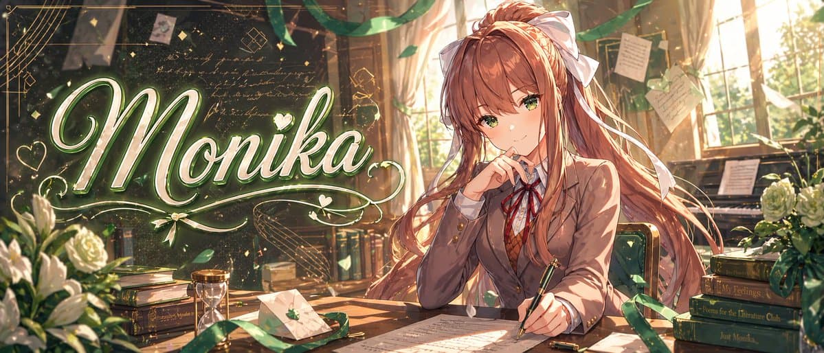 Monika Literature Club Anime Banner Prompt — Sora 2
