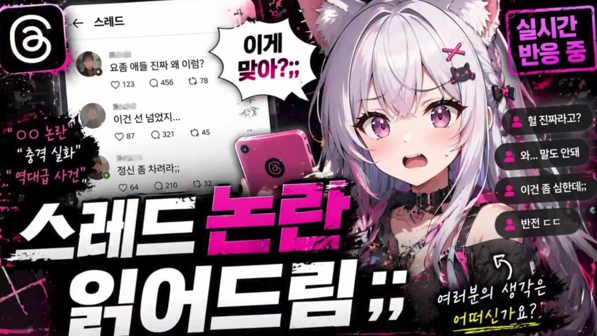 Anime Reaction Thumbnail Prompt — Neon Edgy VTuber