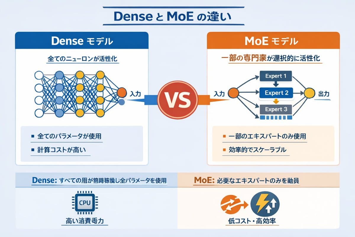 Dense vs MoE Infographic — AI Architecture Comparison Prompt