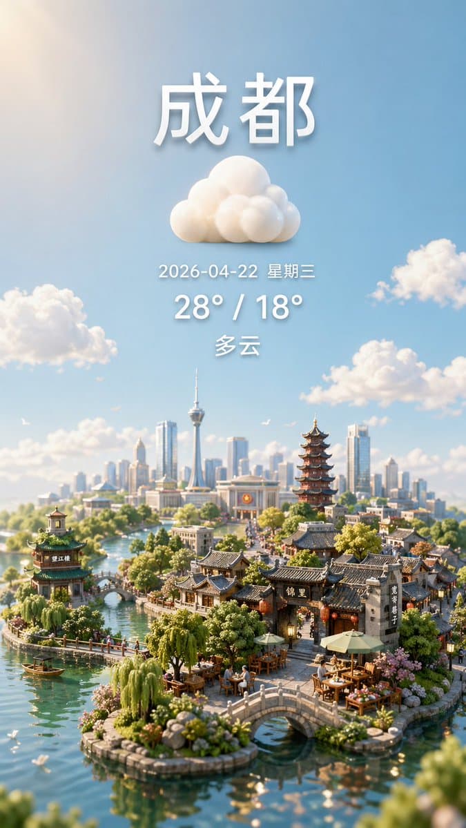 Miniature City Weather Poster — Dreamy 3D Diorama Sora 2 Prompt