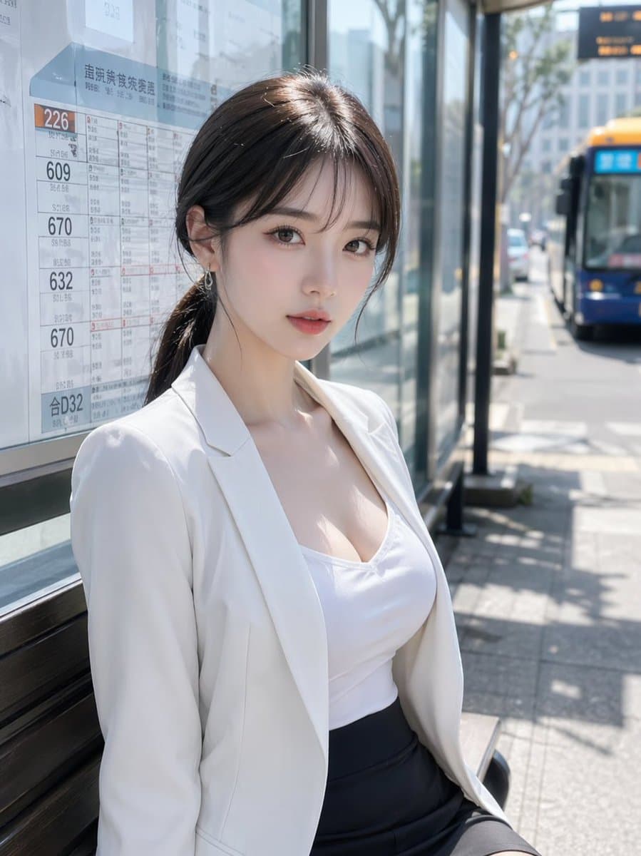 Realistic Japanese Bus Stop Portrait — Sora 2 AI Prompt