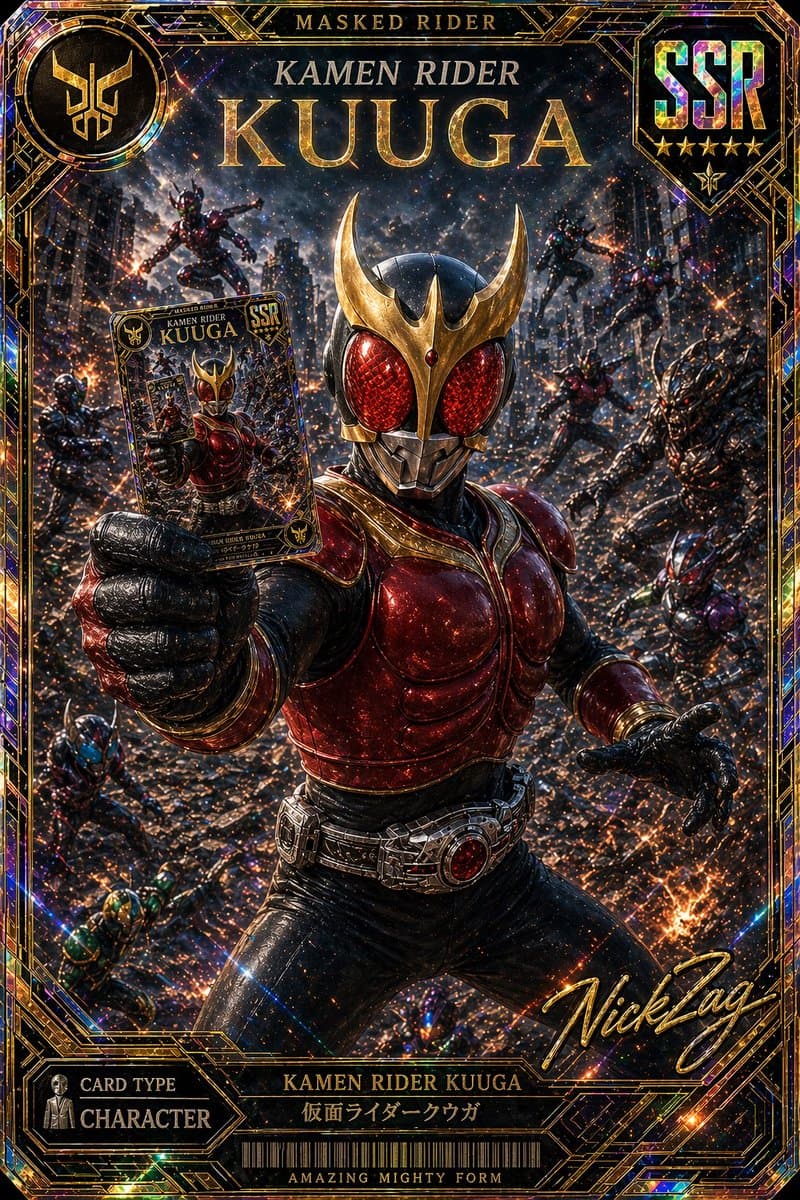 SSR Kamen Rider Kuuga — AI Collectible Card Art Prompt