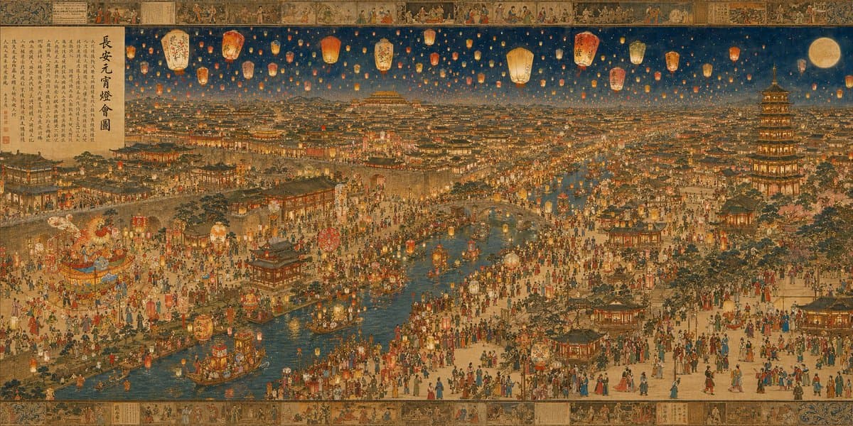 Tang Dynasty Lantern Festival Panorama — Sora 2 Prompt