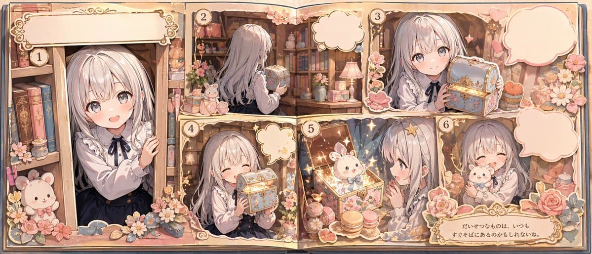 Cute Picture Book Spread — Sora 2 Prompt for 6-Panel Fairy Tale Illustration