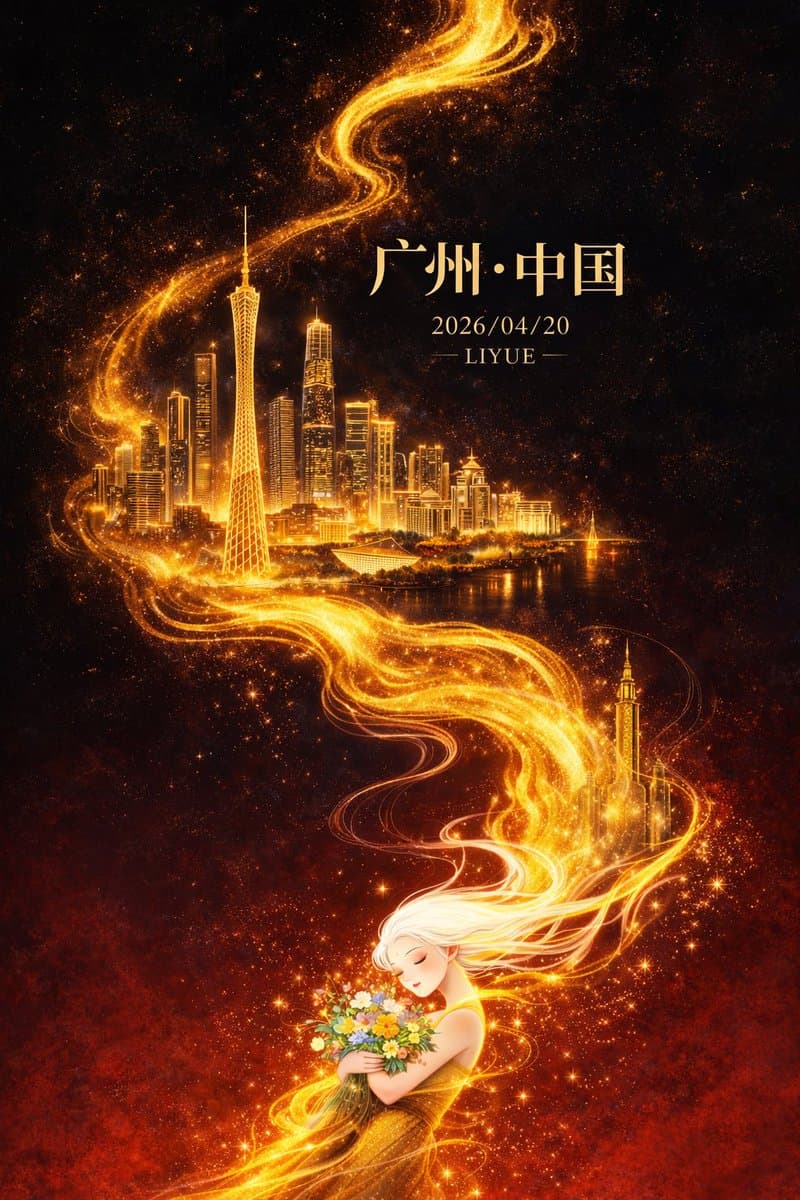 Guangzhou Goddess City Poster — Sora 2 Prompt