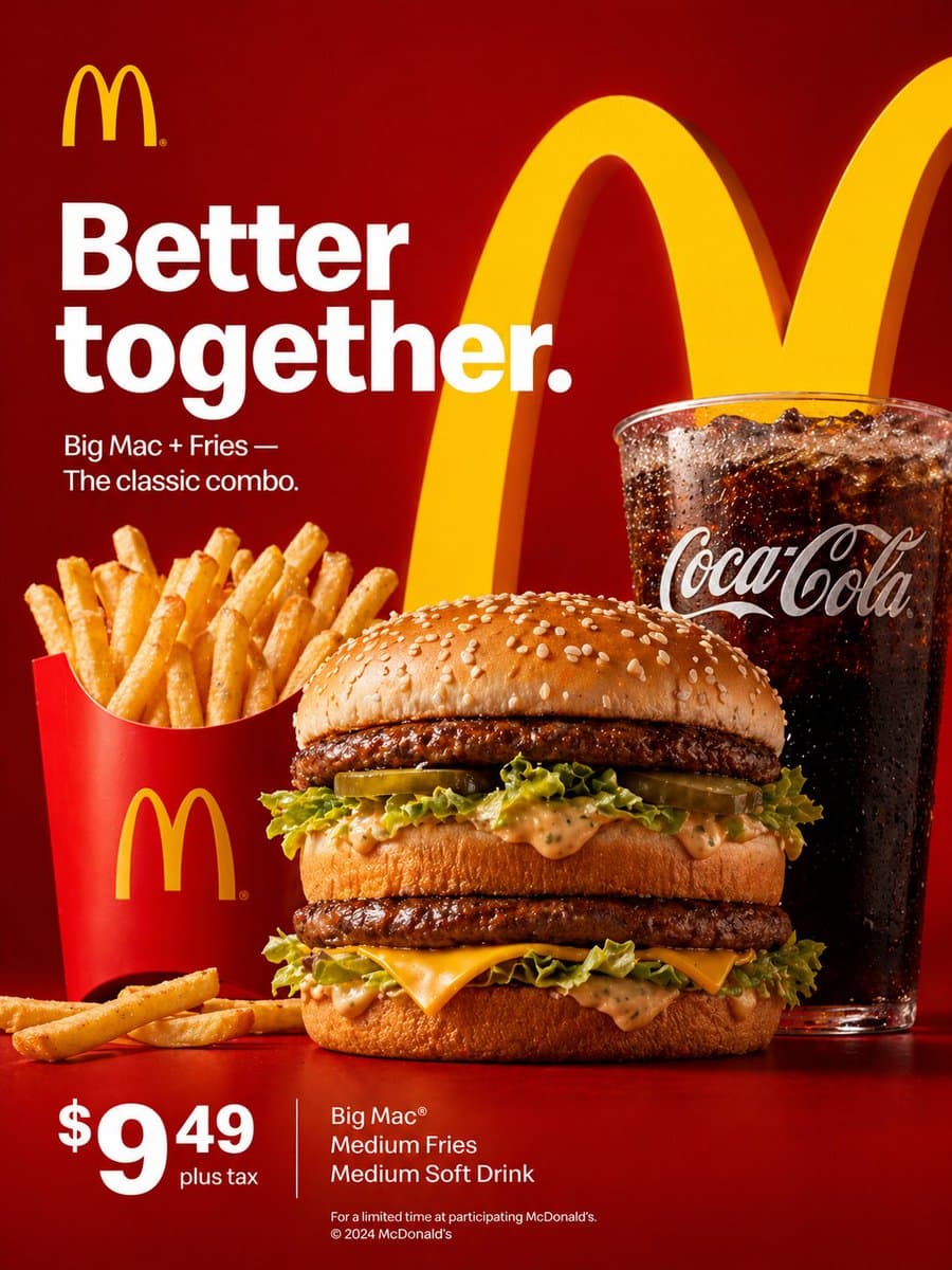McDonald's Ad Prompt — Realistic Food & Brand Design