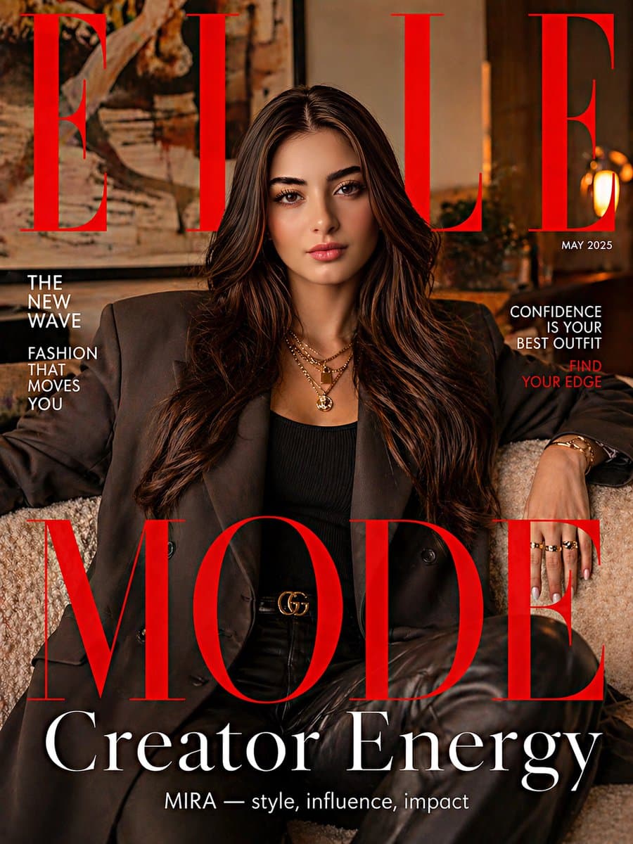 Portada de ELLE Magazine — Prompt de IA Sora 2 para Editoria