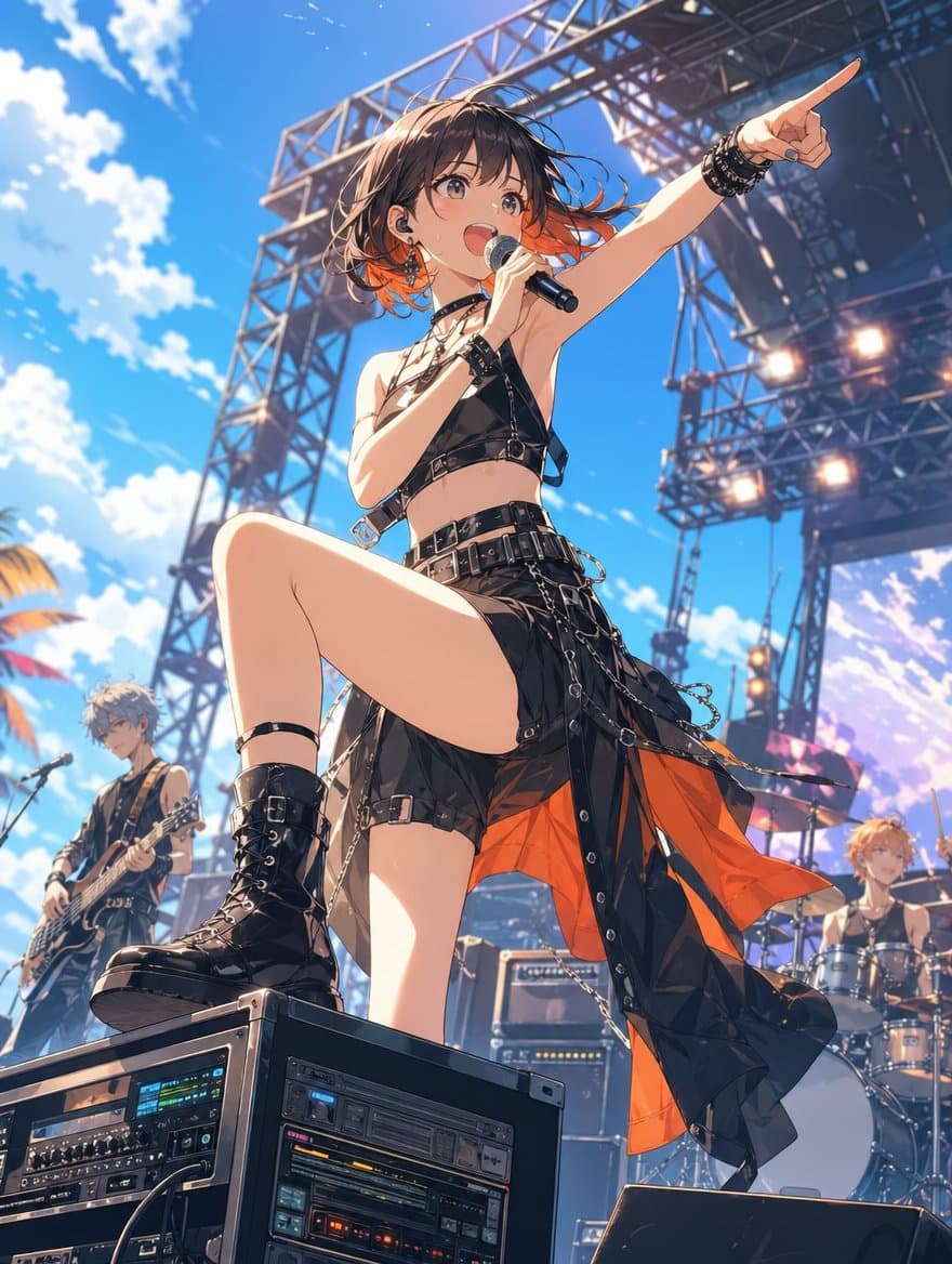 Anime Rock Festival — Dynamic Stage Prompt
