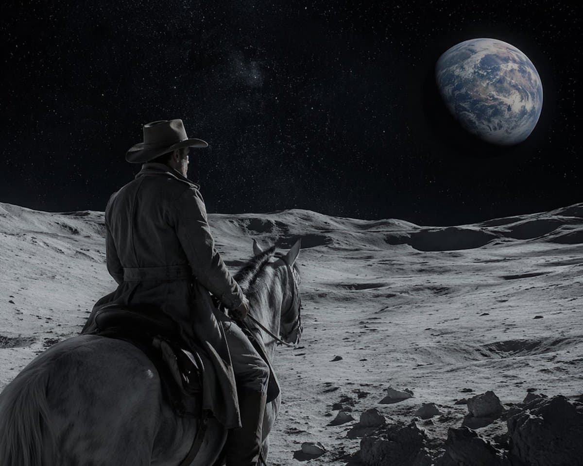 Lunar Cowboy on Horseback — Sci-Fi Sora Prompt