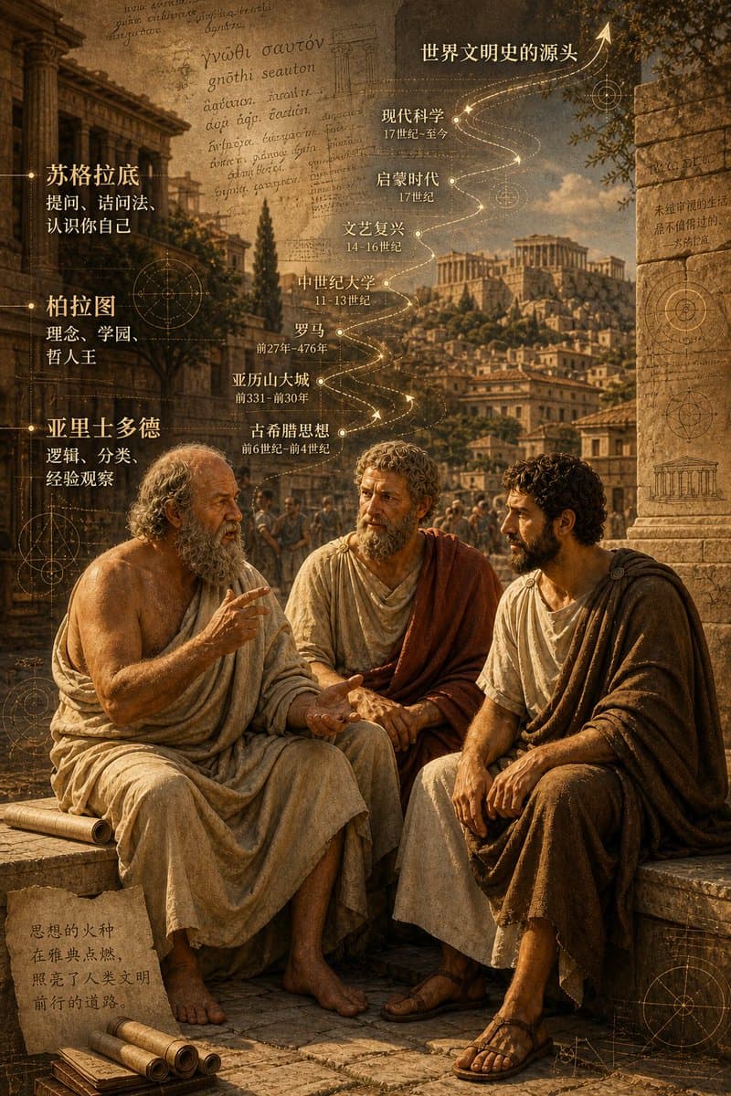 Ancient Greek Philosophers Discussion — Sora 2 Prompt