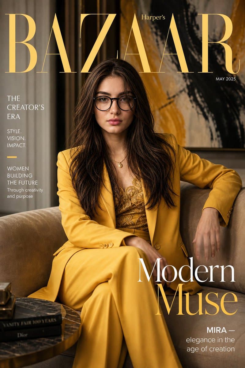 Harper's Bazaar Magazine Cover — Sora 2 Prompt
