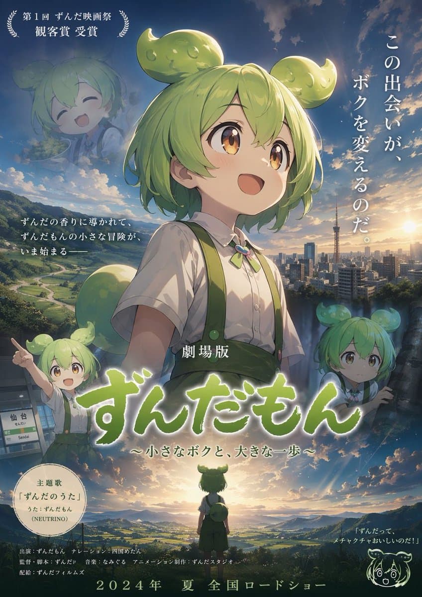 Anime Movie Poster Generator — Zundamon Character Layout