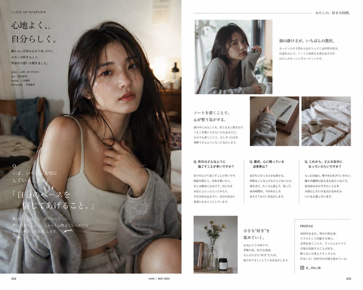 日式生活杂志版式 — Sora 2 提示词