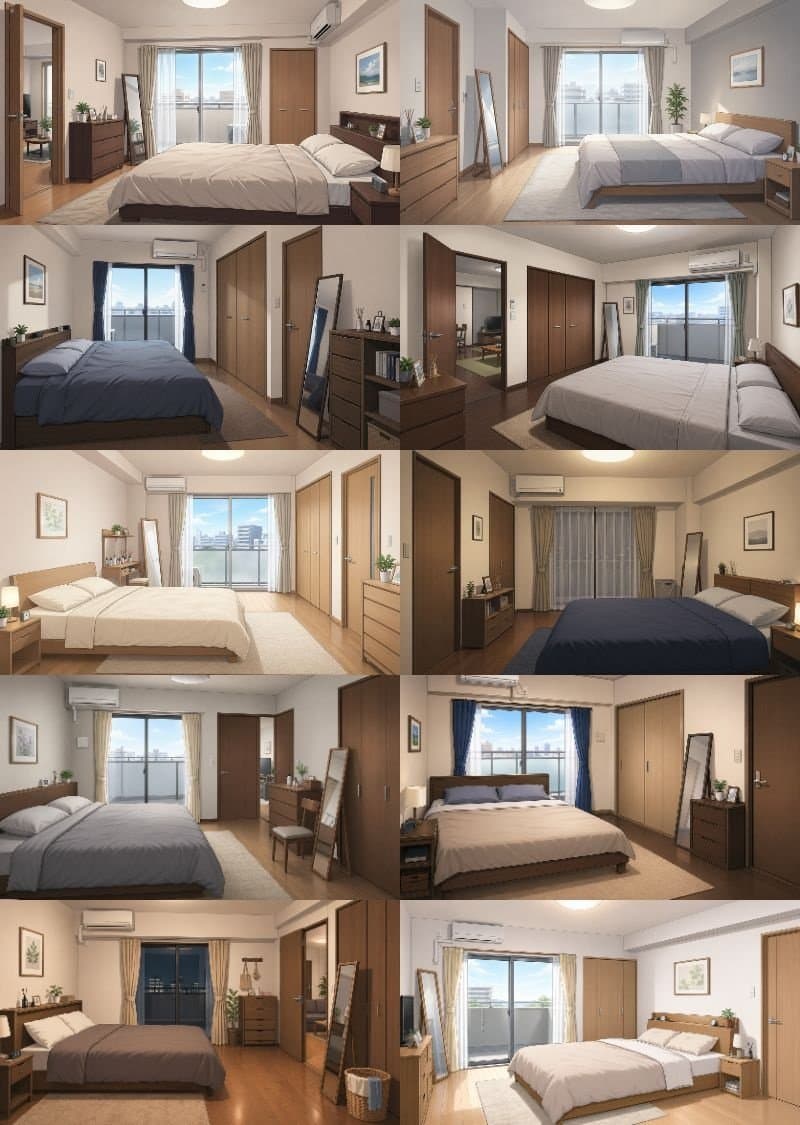 Neuvermählte-Schlafzimmer-Spielhintergrund — Sora 2 Prompt