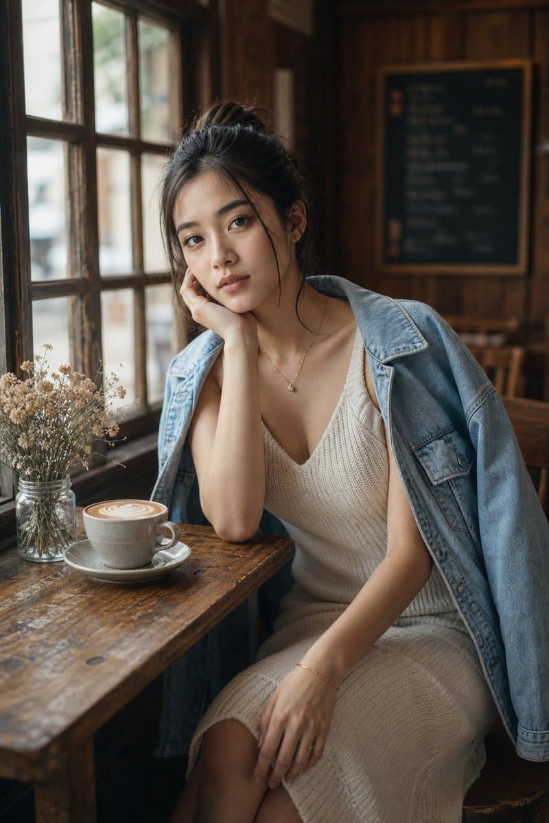 Cozy Café Portrait — Realistic Lifestyle Photo Prompt