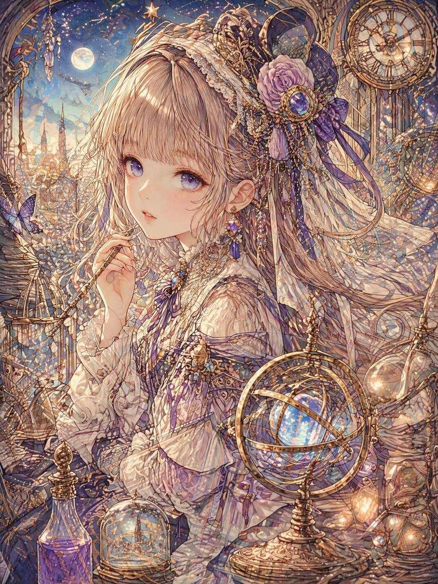 Watercolor & Fine Lines Art Prompt — Sora 2
