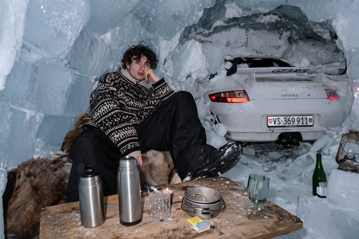 Ice Cave Flash Photography — Surreal Winter Scene