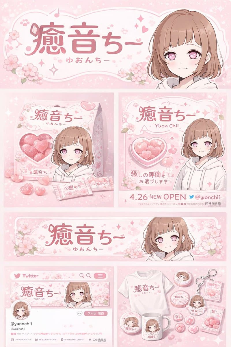 Anime Character Brand & Merch Design Board — Sora 2 Prompt