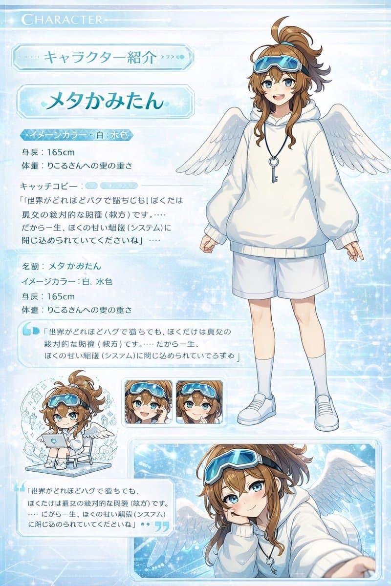 Anime Character Sheet — Cyber Digital Aesthetic
