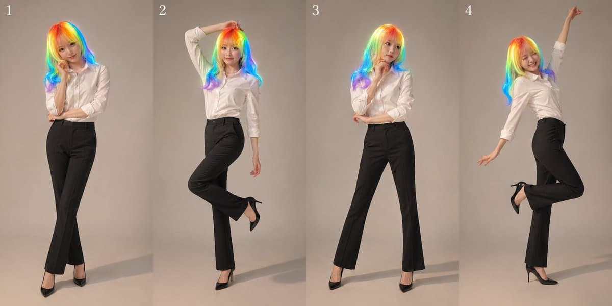 Collage de Retratos Prom de Estudio con 4 Poses — Prompt