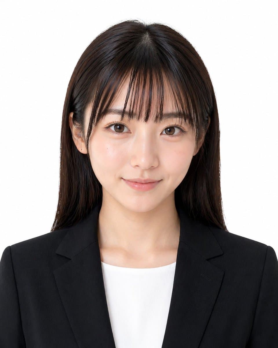 Japanisches Passfoto-Porträt — Realistisches Studiofoto