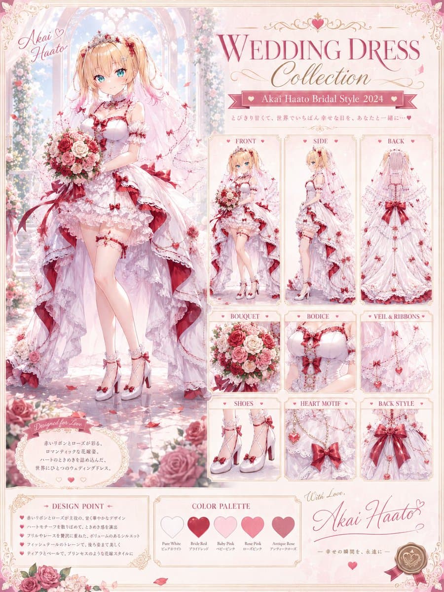 Anime Wedding Dress Catalog Poster — Sora 2 Prompt