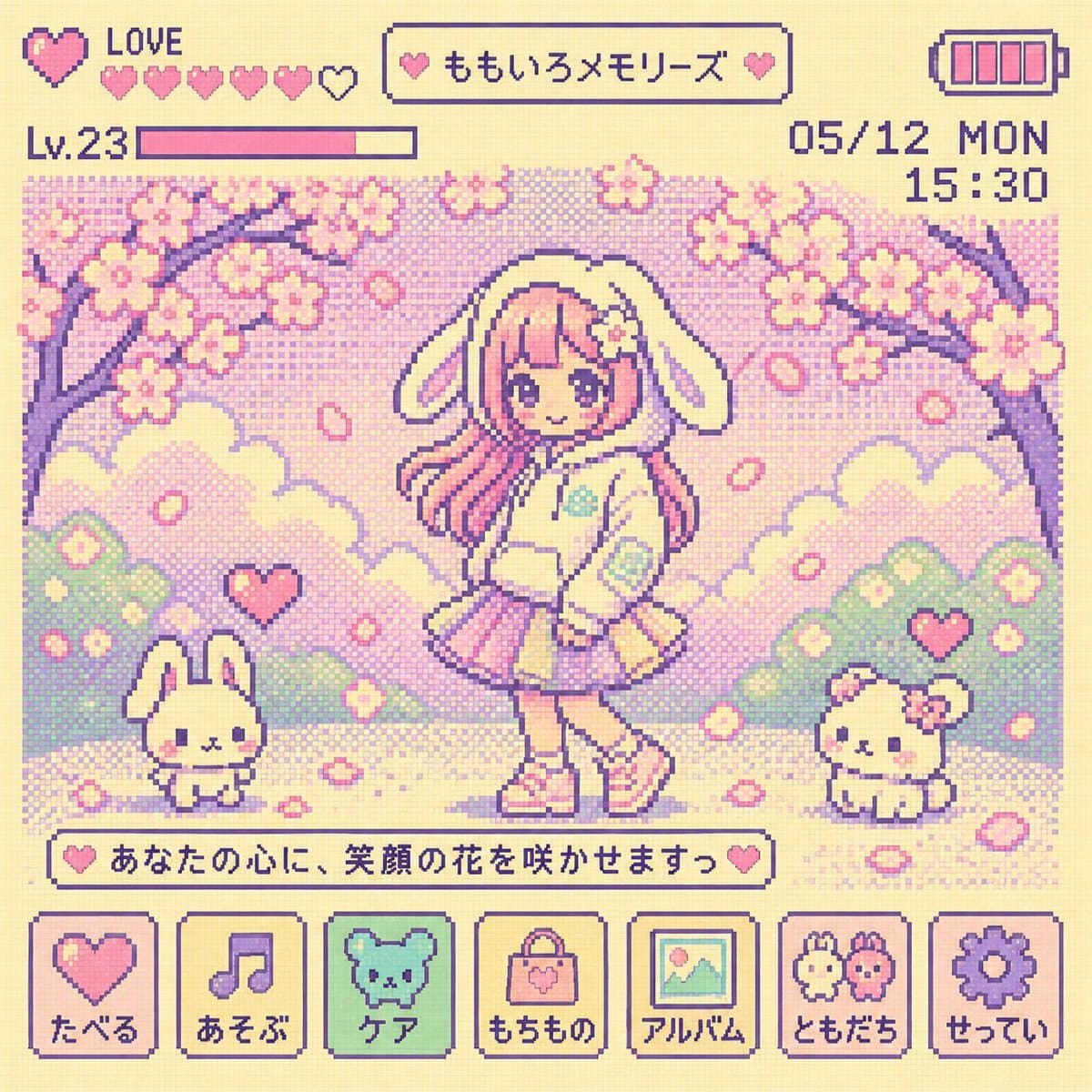 Y2K Tamagotchi LCD Screen Art — AI Prompt